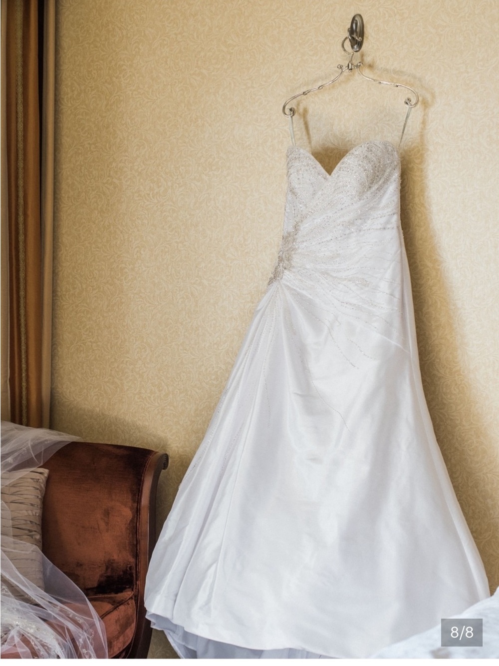 Strapless White Ball Gown Wedding Dress